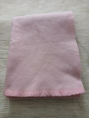 Vintage Pink Blanket with Satin Trim